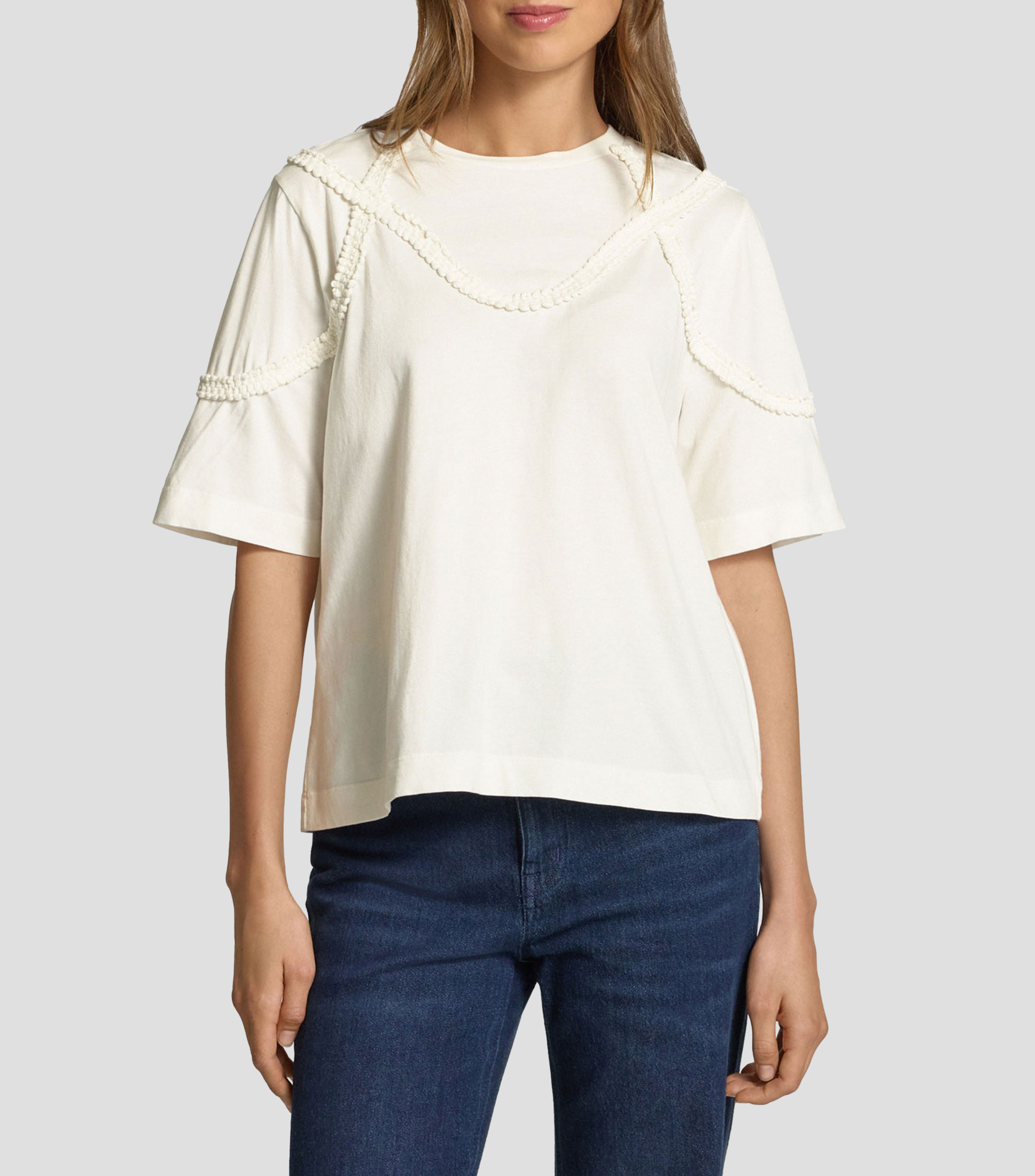 Playera cuello redondo manga corta lisa Mujer